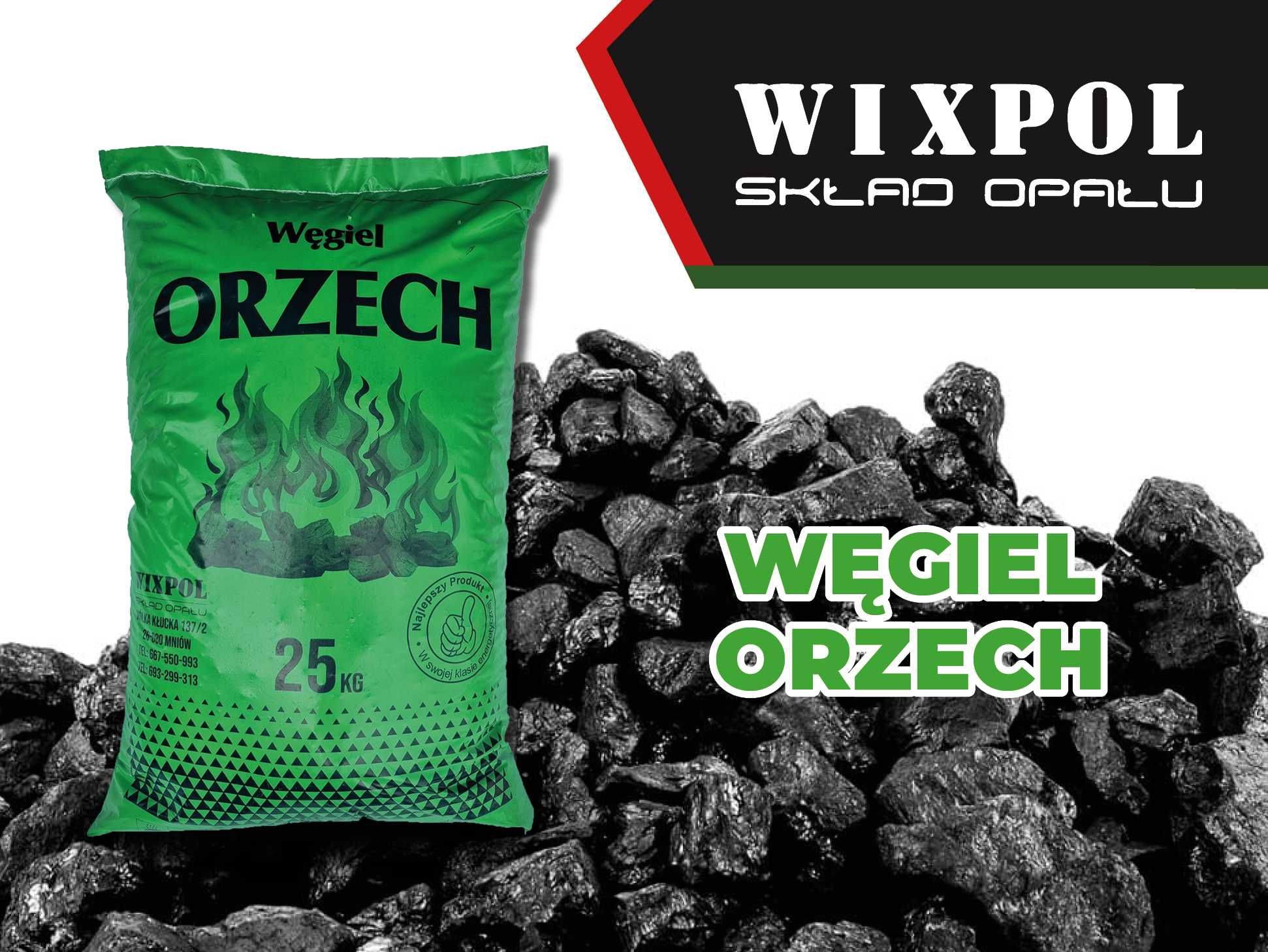 WIXPOL Skład Opału - węgiel workowany 25kg, Pellet, Ekogroszek
