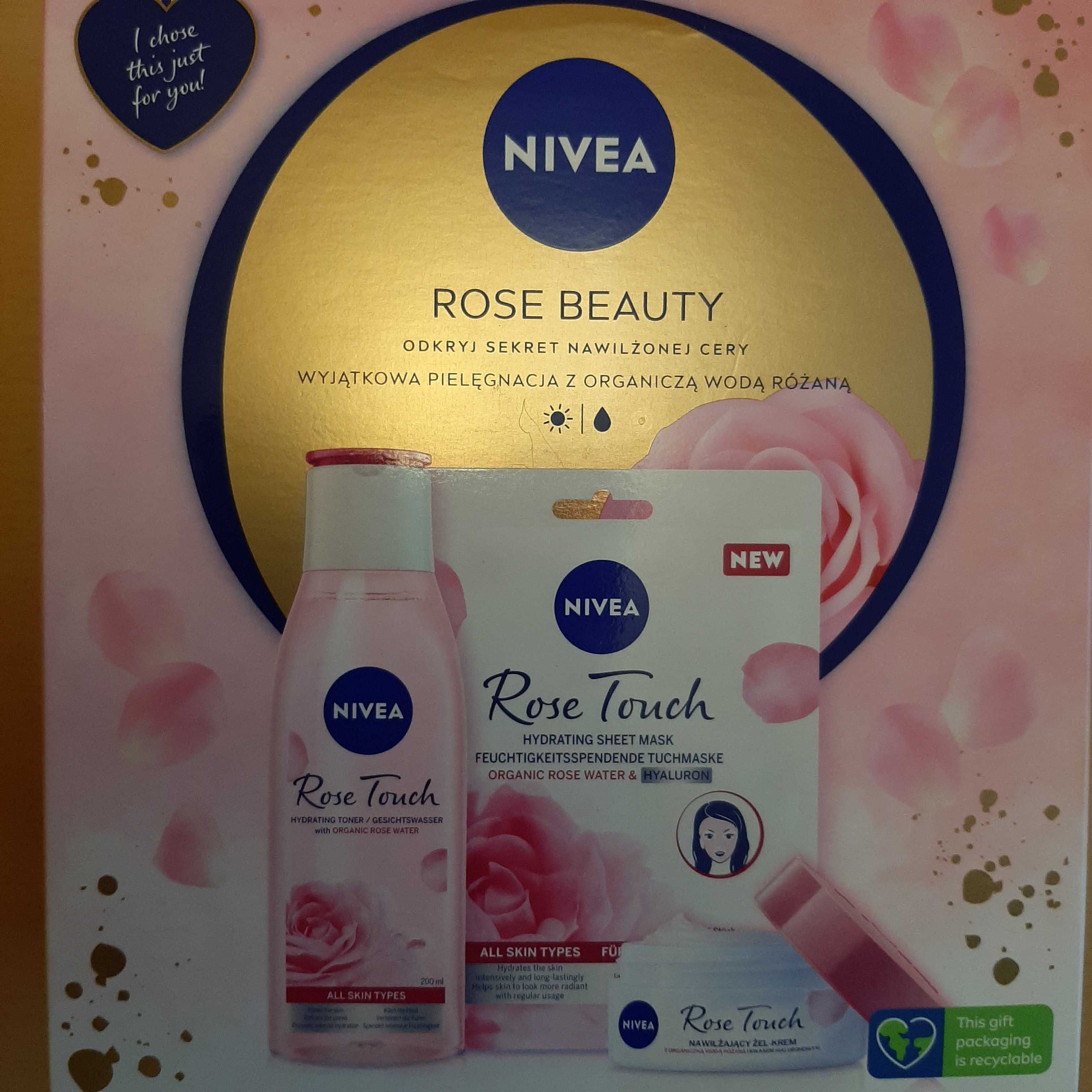 Zestaw kosmetyków Nivea Rose Bauty kobiety damski żel krem maska tonic