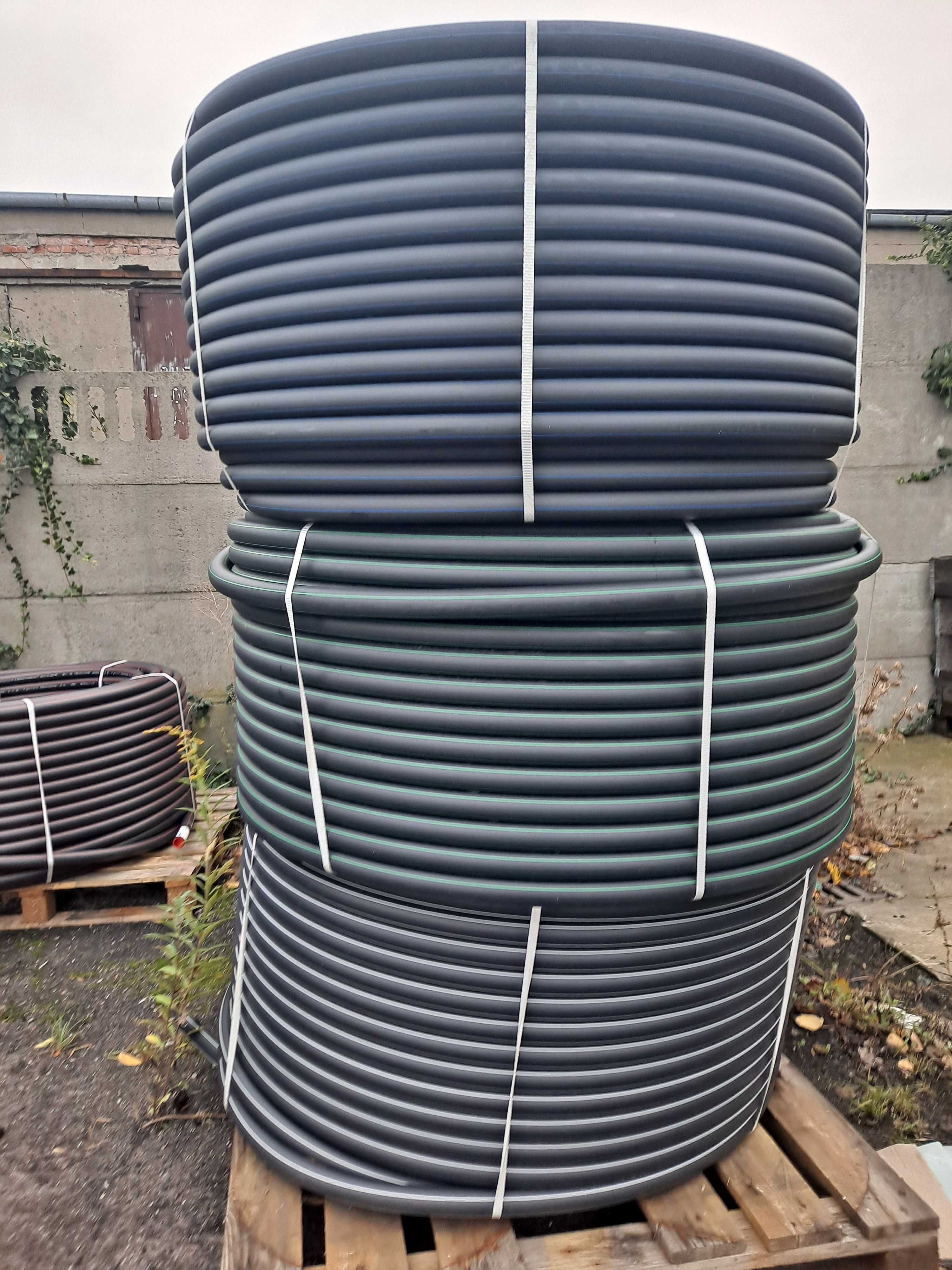 Rury HDPE fi 40mm, 32mm, 25mm w krążkach po 250m