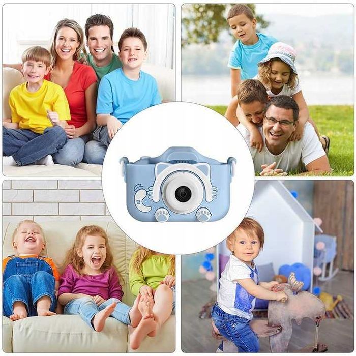 Aparat Cyfrowy dla Dzieci Dziecka Fotograficzny RÓŻOWY KOTEK KARTA 4GB