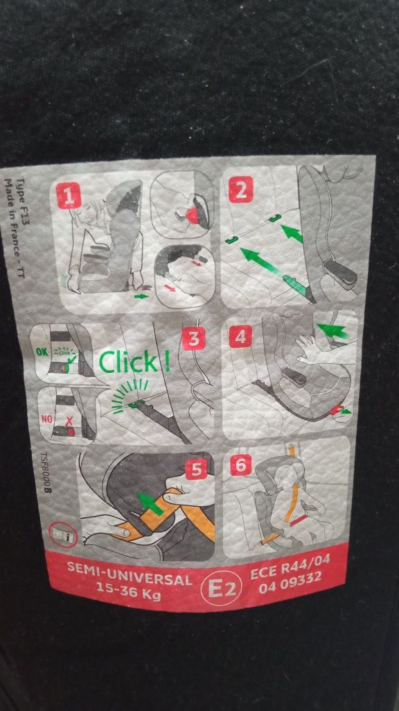 Cadeira auto. 15/36k com isofix