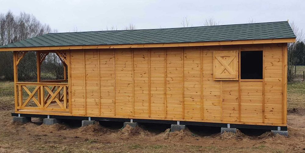 Domek letniskowy ogrodowy 8×4 m z tarasem Altana 32 m2 altanka taras