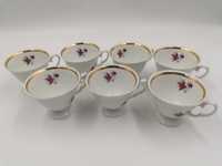 Śliczne porcelanowe filiżanki w róże Wawel 6+1 gratis