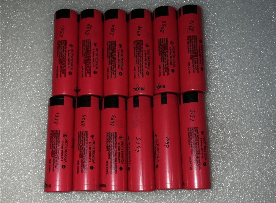 Лот 12 штук 18650.NCR18650GA 2500 mAh