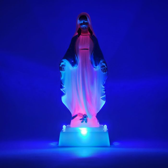 Matka Boska Maryja Figurka Plastikowa Kolor Znicz Led Wkład Do Znicz