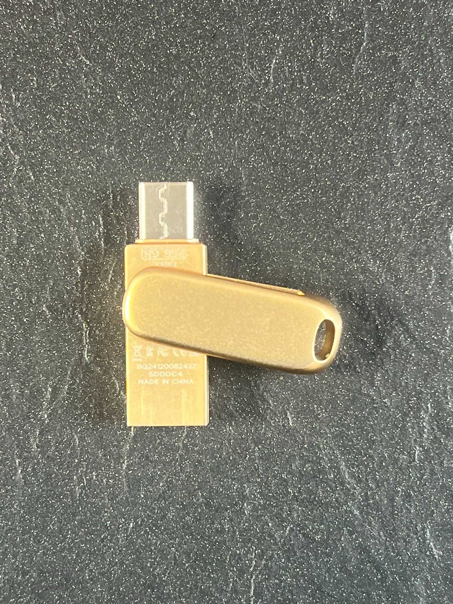 Pendrive SanDisk 02 256 GB USB 2.0, USB 3.1 typ C złoty
