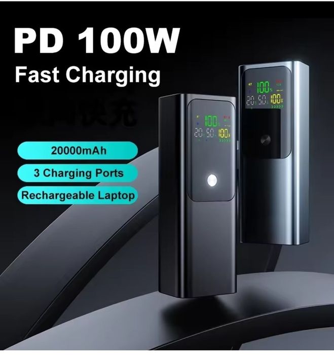 Повербанк Power Bank модуль Dual USB Type-C LED 22.5W, 100W 21700