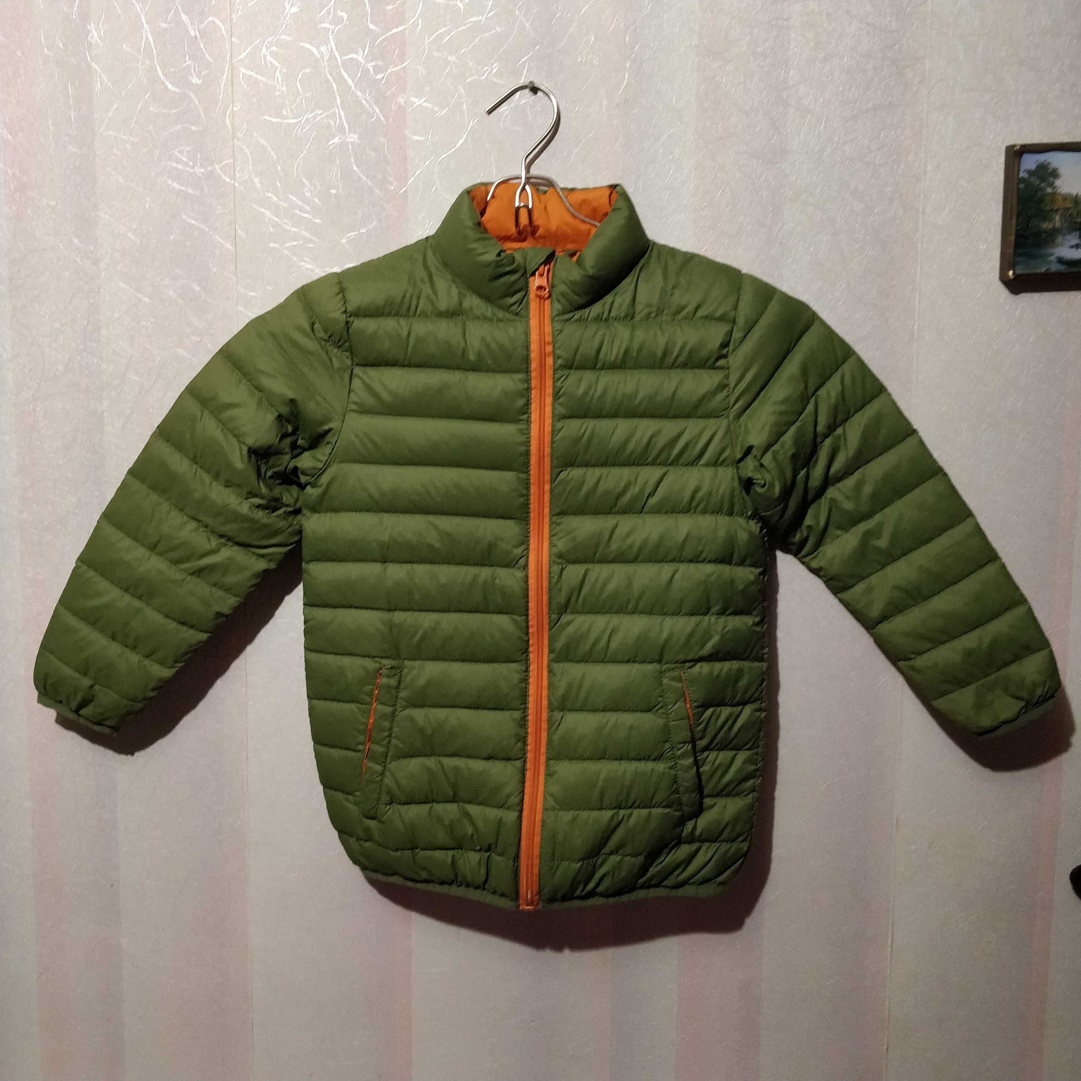 Тонкая куртка/ветровка пуховик на мальчика на 4-6 лет (утиный пух)