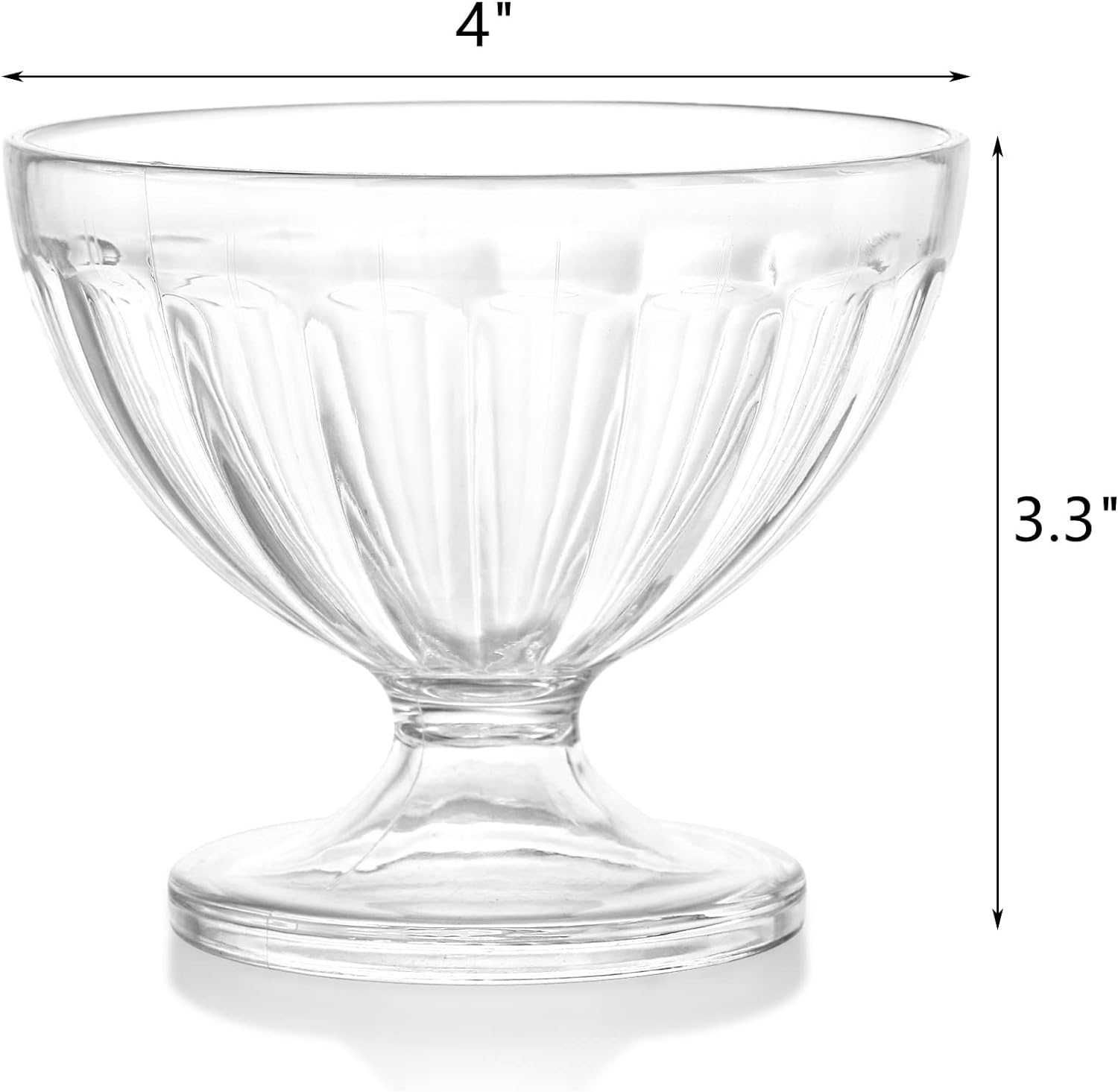 Lawei 12 sztuk misek do lodów akrylowych, zestaw misek do lodów 240 ml
