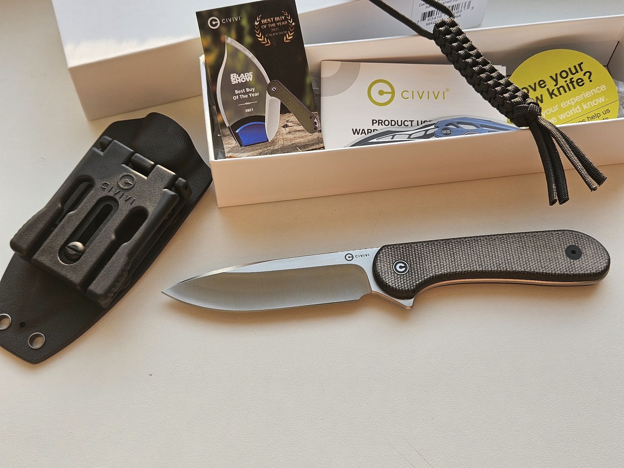 CIVIVI elementum fixed D2 micarta nóż