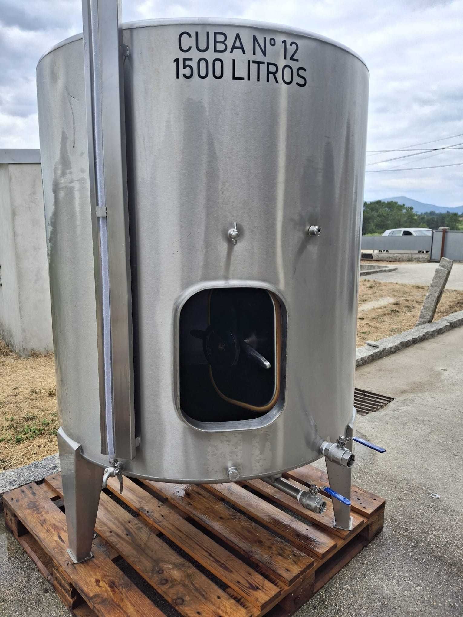 Cuba inox de 1500 litros com possibilidade de refrigeração