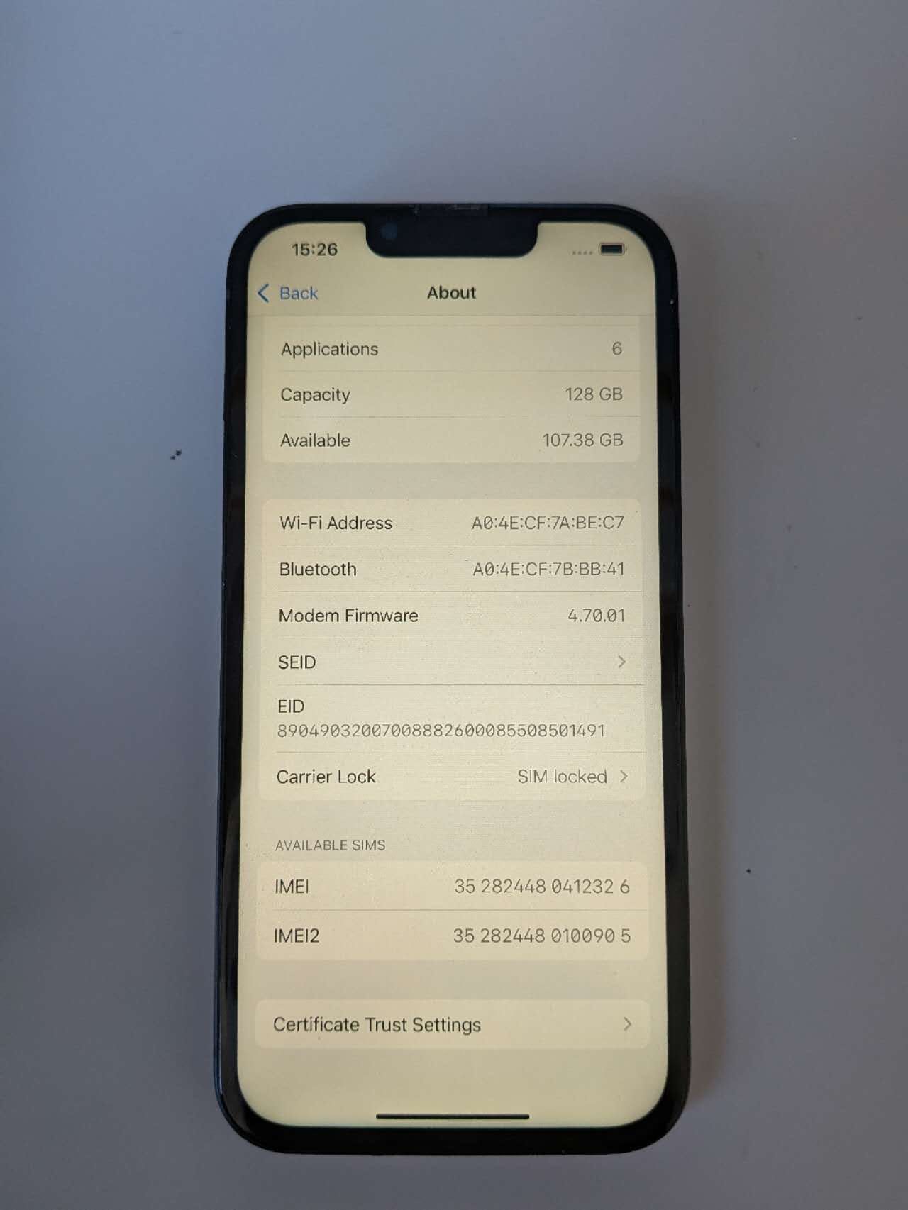 iPhone 13 128GB black with carrier lock