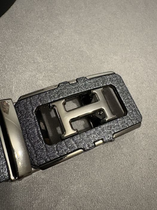 Pasek Hermes czarny automatyczna klamra elegancki