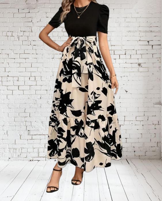 Długa maxi elegancka sukienka do pracy biura na święta itp XL 42