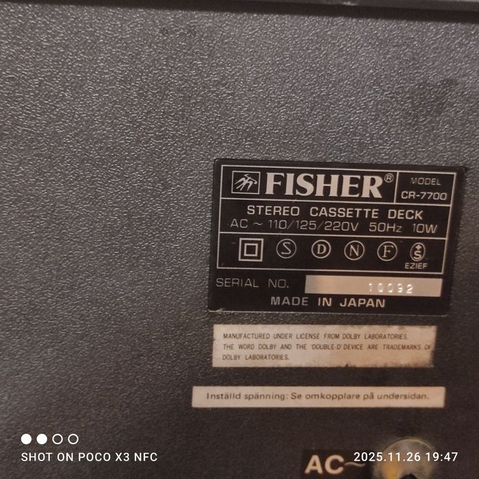Кассетная дека FISHER CR7700