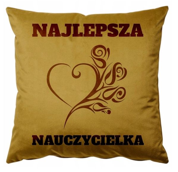 Welurowa poszewka + poduszka 40x40 Prezent Najlepsza Nauczycielka