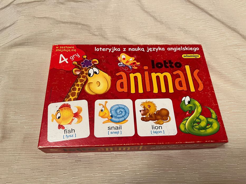 Loteryjka z nauką jęz. angielskiego Lotto animals