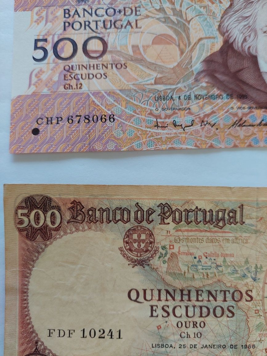 Notas Portuguesa de 500 escudos