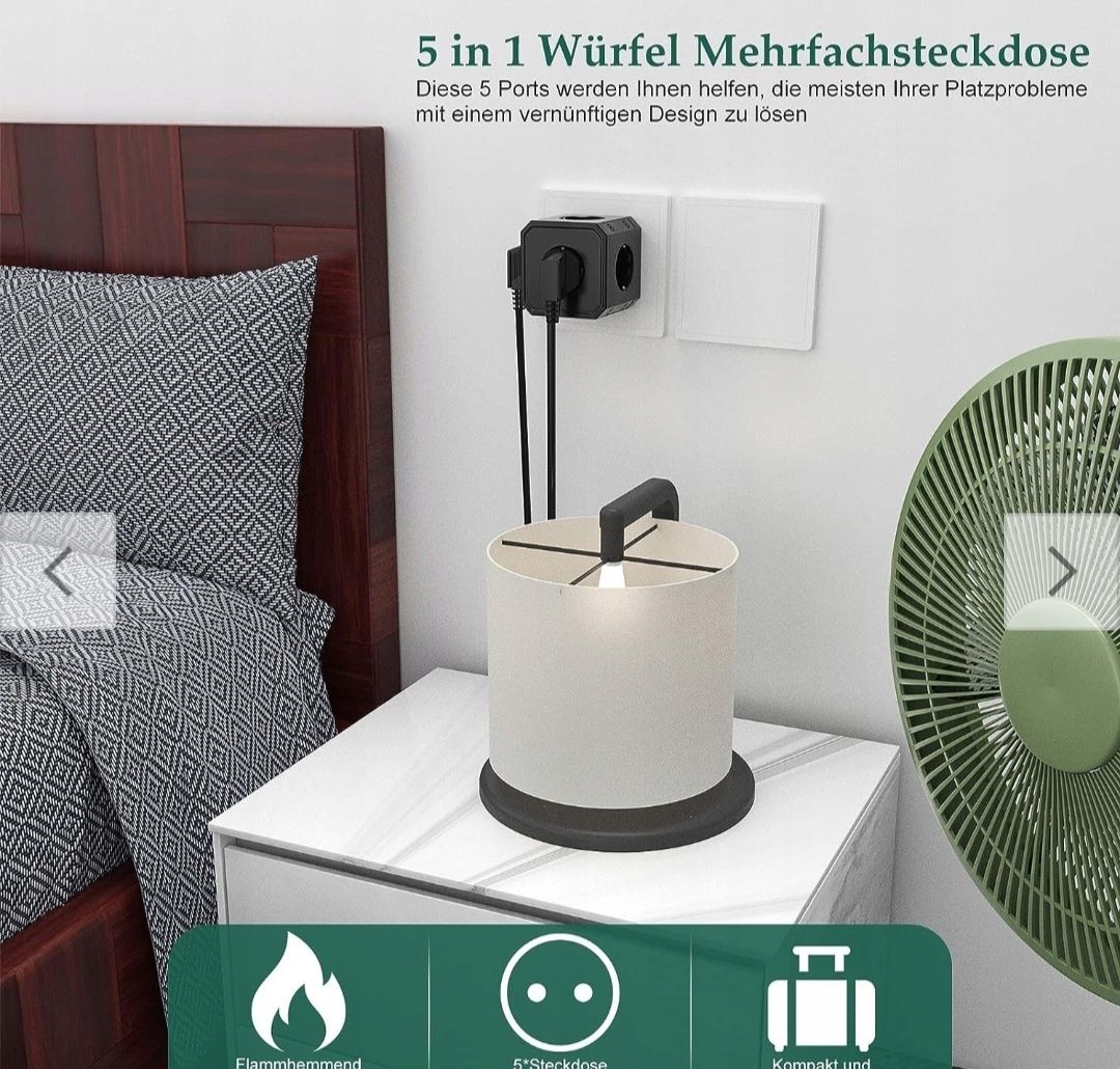 Kostka do gniazdka elektrycznego, bez kabla q5 max 10a 2500w