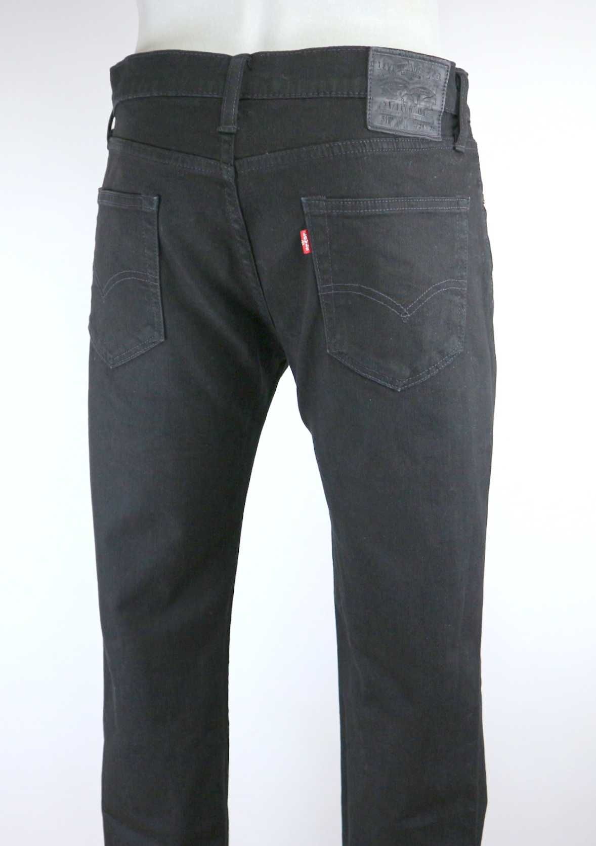 Levis 511 spodnie jeansy W34 L32 czarne pas 2 x 44/46 cm