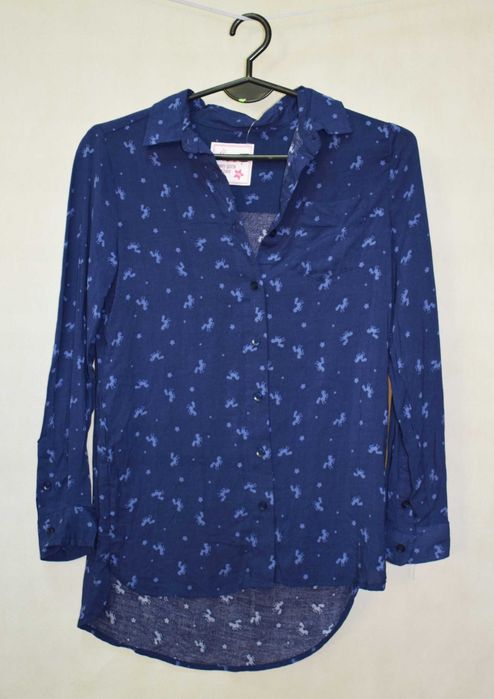 Koszula Granatowa Jednorożec Dziewczęca 146 cm *Youngstyle*