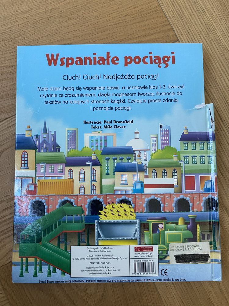 Wspaniale pociagi ksiazka z magnesami