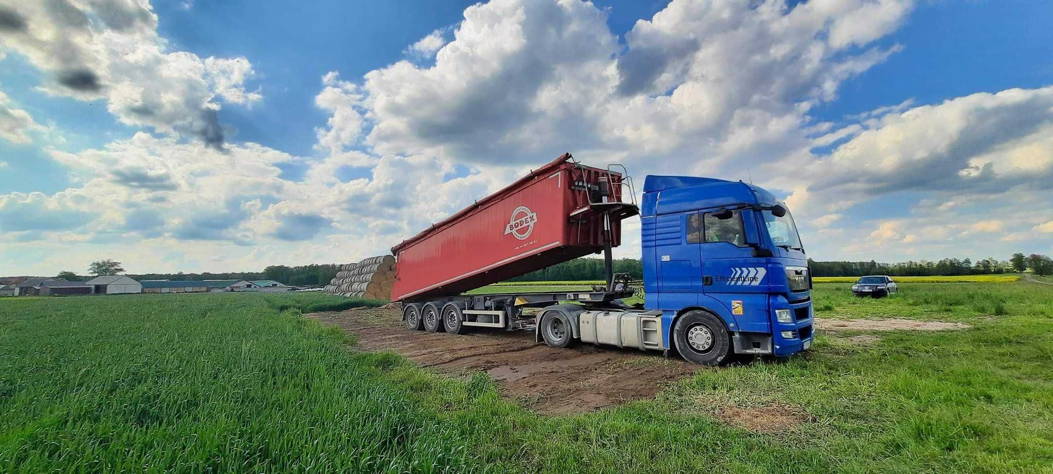 Usługi koparkami, transport materiałów sypkich