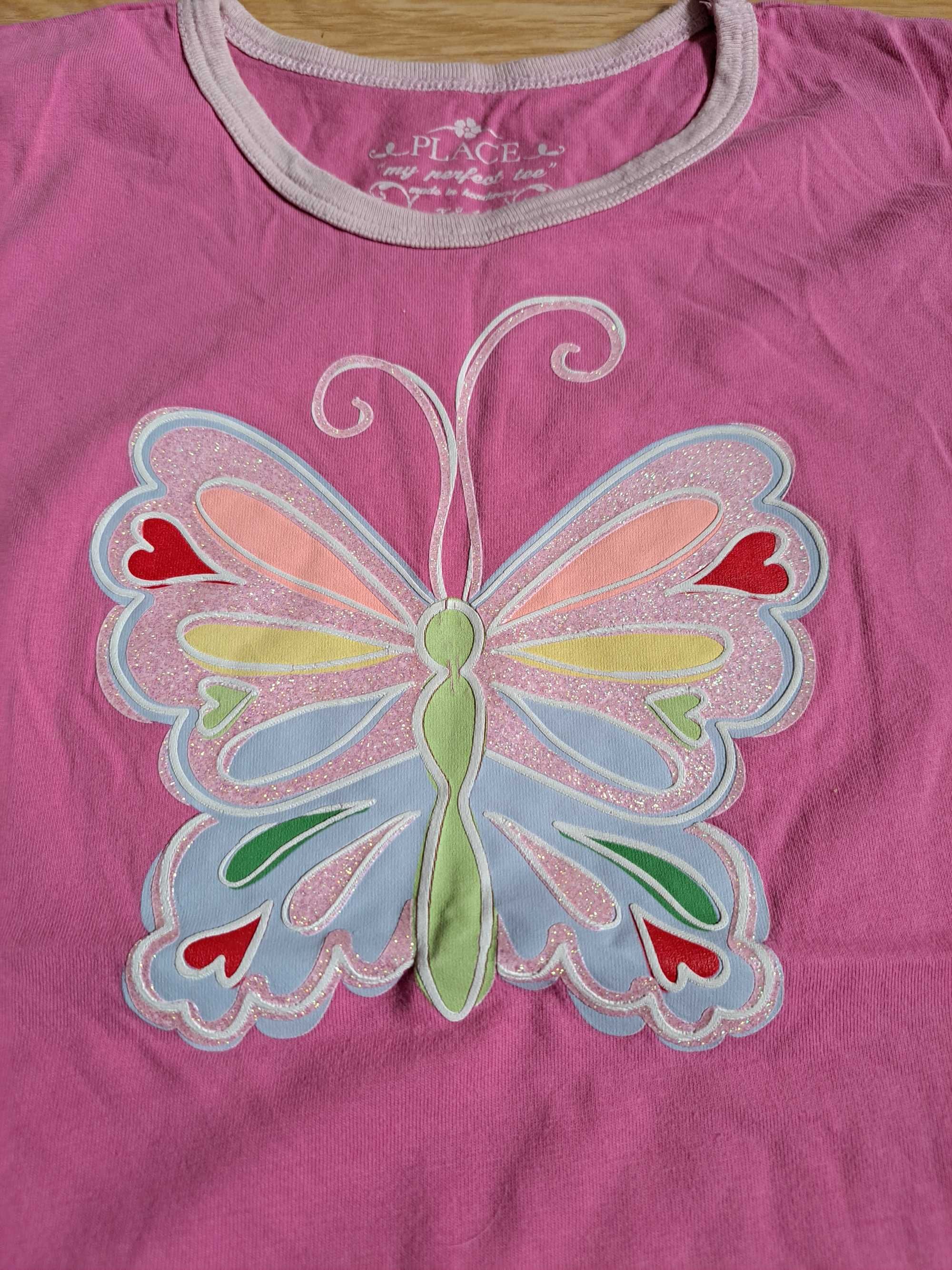 Różowy t-shirt koszulka z krótkim rękawem 158 164 - 3 sztuki