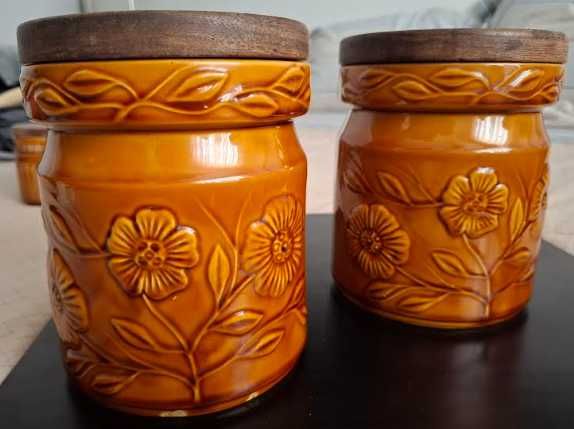 2 Potes para cozinha em faiança da SECLA