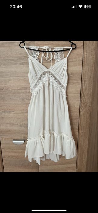Nowa Biała letnia plażowa sukienka boho