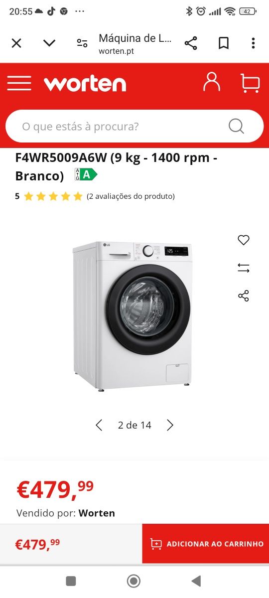 Máquina de lavar roupa da LG   urgente
