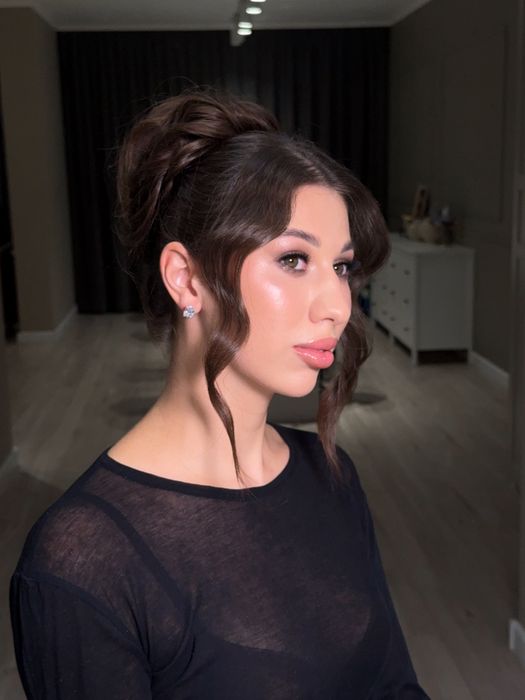 makijaż, upięncie włosów