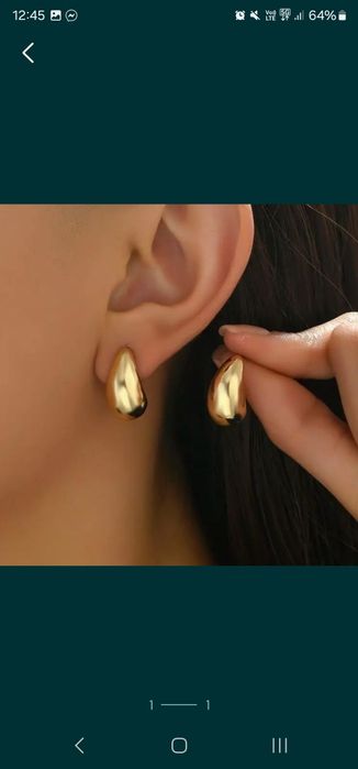 Eleganckie nowe złote kolczyki zara krople łezki małe złote modne 2025