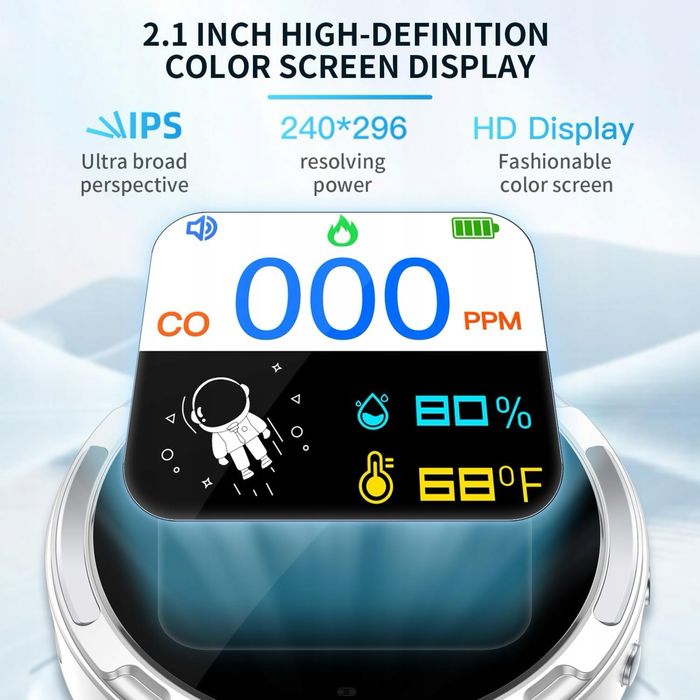 Przenośny detektor tlenku węgla, miernik CO z temperaturą i wilg