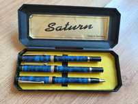 Saturn Made In Germany Zestaw Pióro Pióra Długopis PRL Vintage