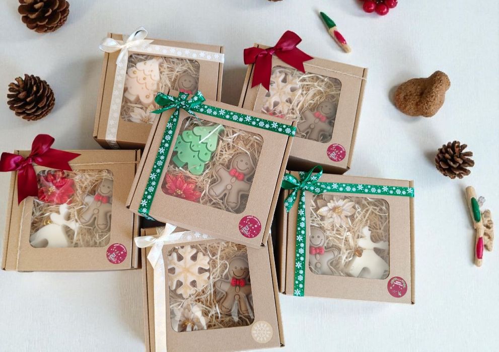 Upominki świąteczne. Mydlane zestawy.