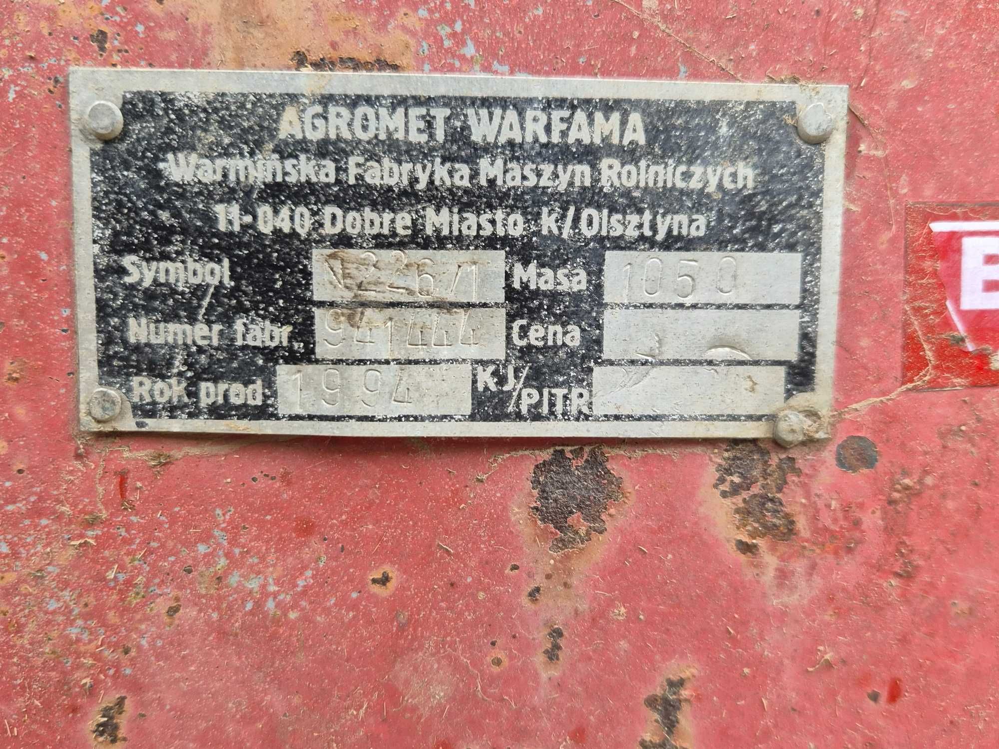 Rozrzutnik obornika Warfama  2.5t. Stan BDB