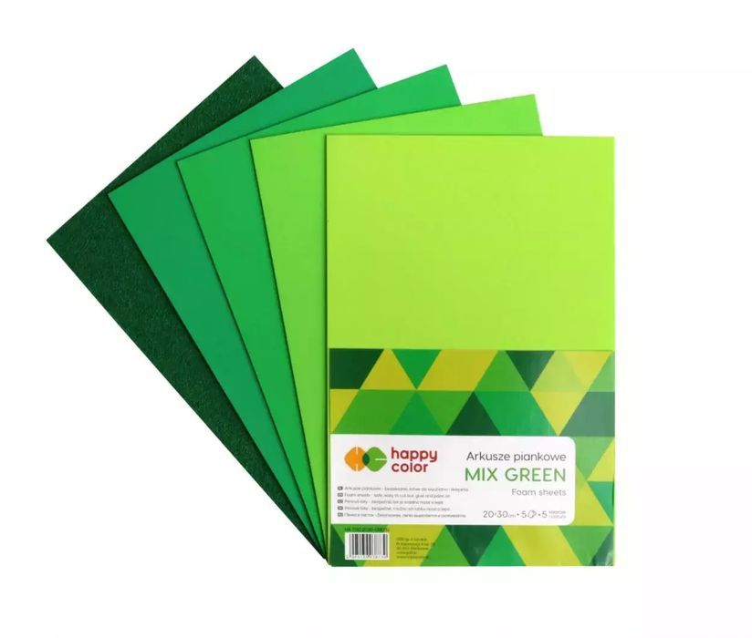 Arkusze piankowe A4 5 kolorów Green. GDD