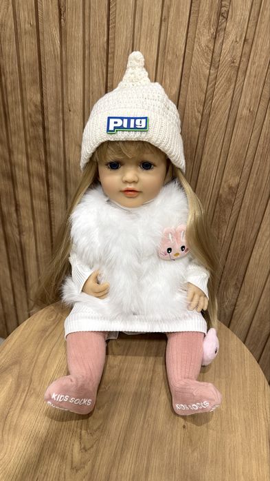 Лялька Реборн, висота 50 см (прошите волосся, пустушка, аксесуари)