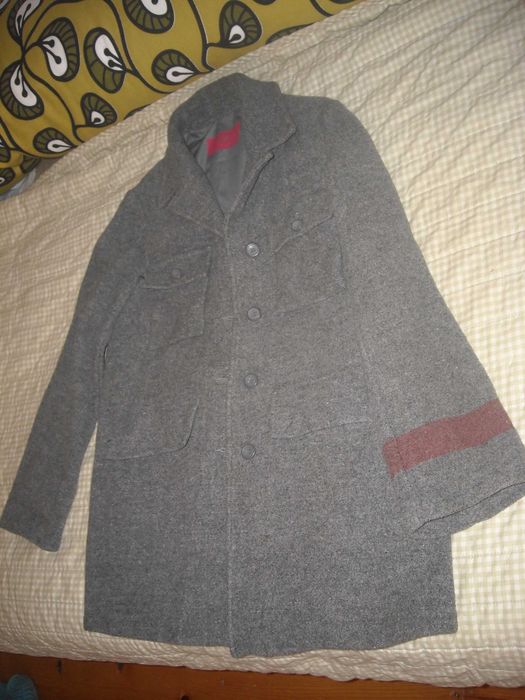 Sobretudo casaco cinzento estilo militar