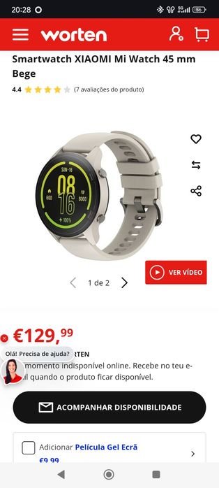 Smartwatch Xiaomi Mi Watch Venda ou Troca