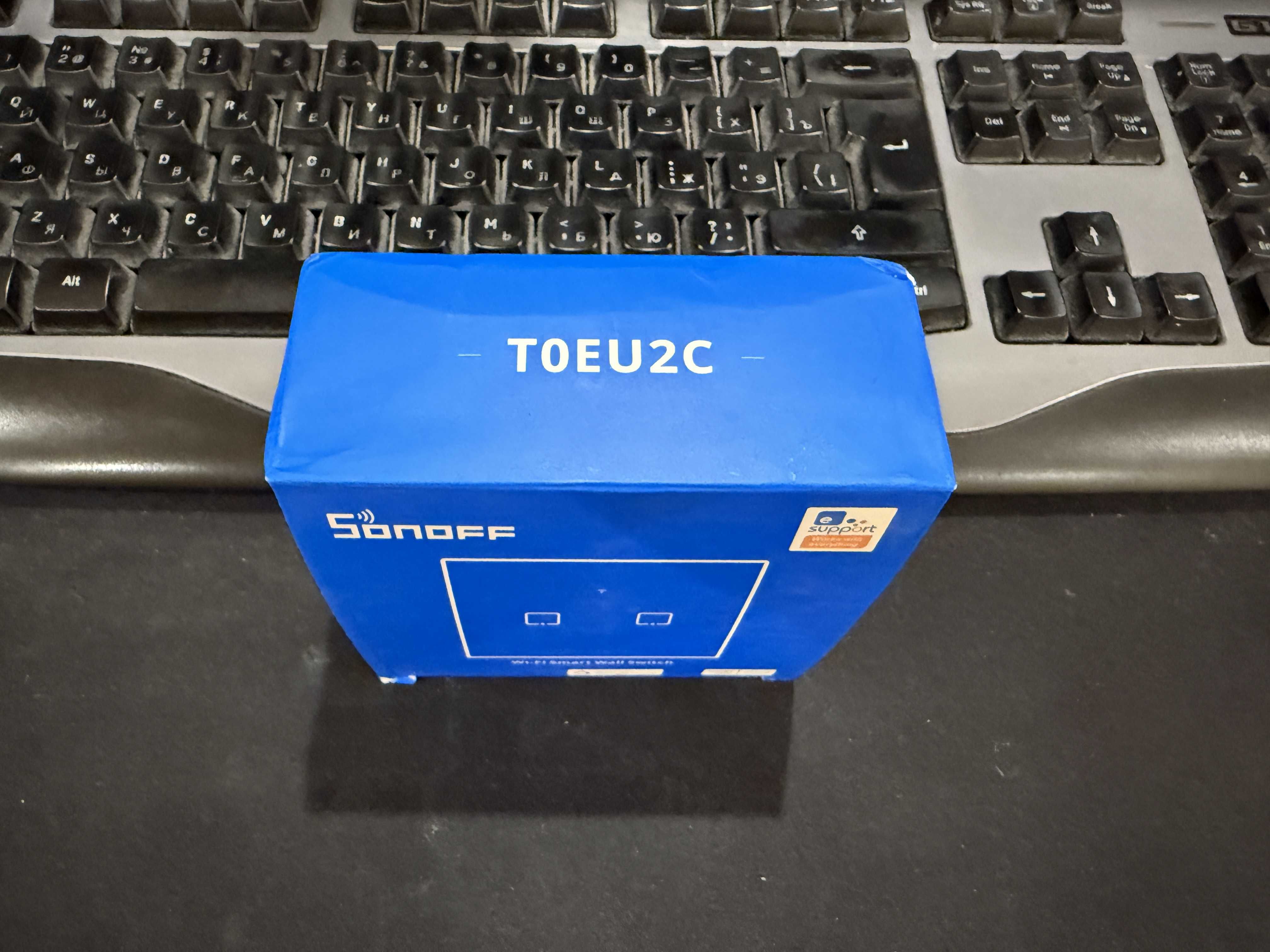 Розумний сенсорний вимикач HomeKit Sonoff TX T0EU2C (2 канали)