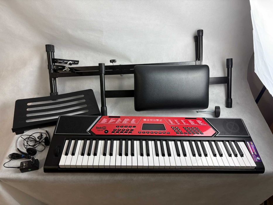 Keyboard RockJam RJ6170 zestaw statyw krzesło słuchawki