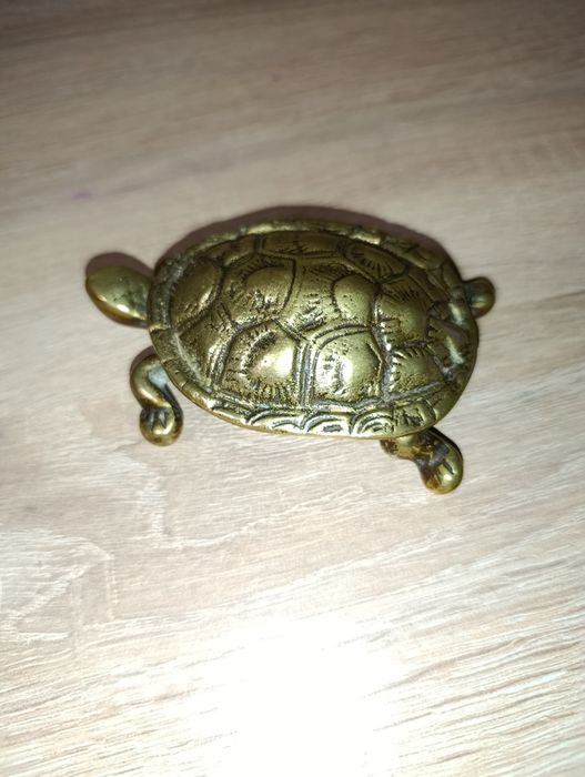 Вінтажна латунна міні-шкатулка (коробочка) у формі Черепахи. Сувенір,