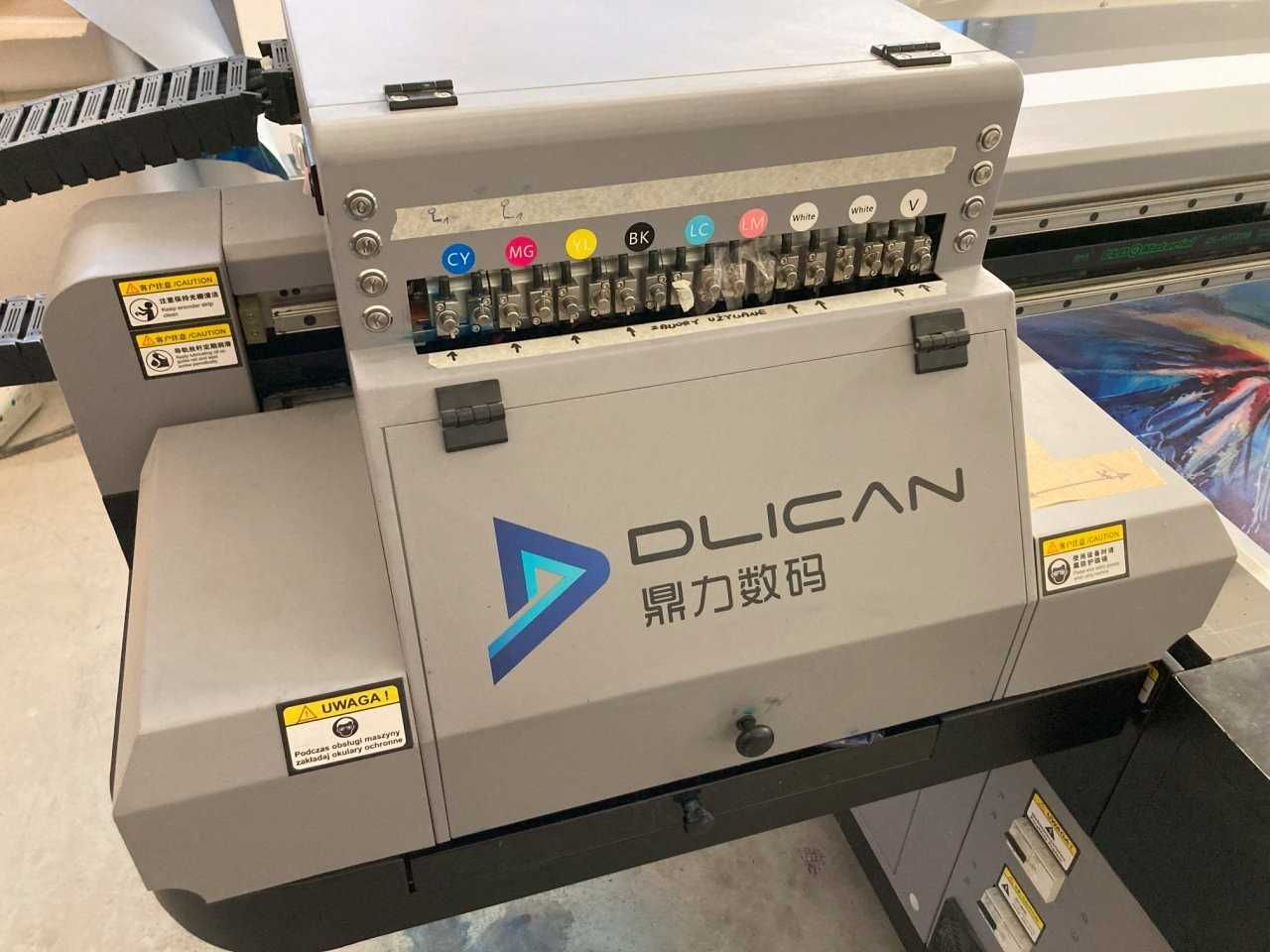 Drukarka ploter UV LED stołowy stan idealny CMYK+biały+lakier