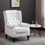 Fotel w stylu kolonialnym do relaksu Vintage 74x86x102 Kremowy Homcom