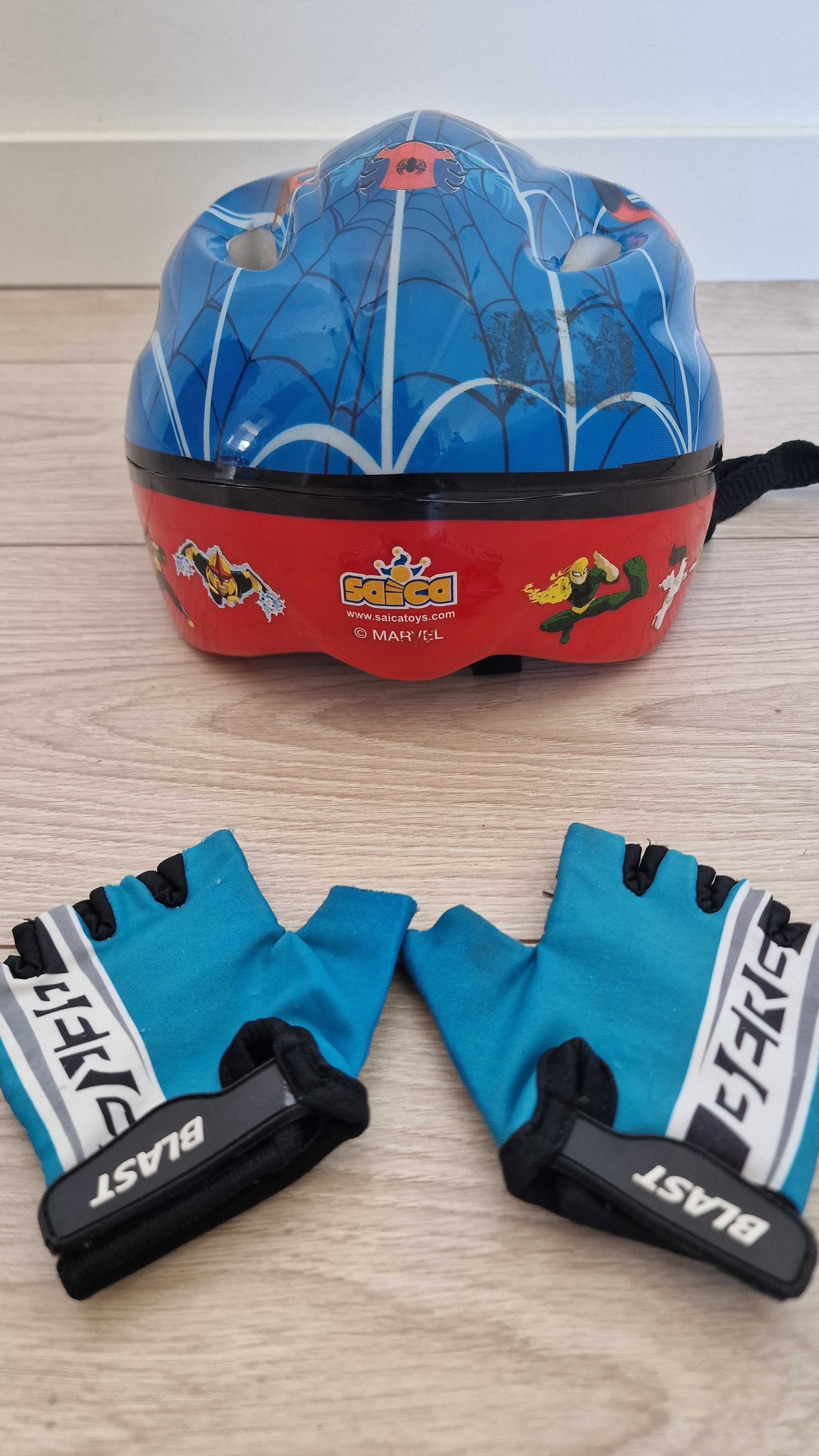 Capacete + luvas bicicleta criança_COMO NOVOS