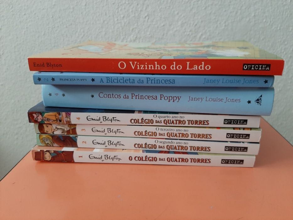 7 Livros juvenis Enid Blyton (Quatro Torres) e Princesa Poppy