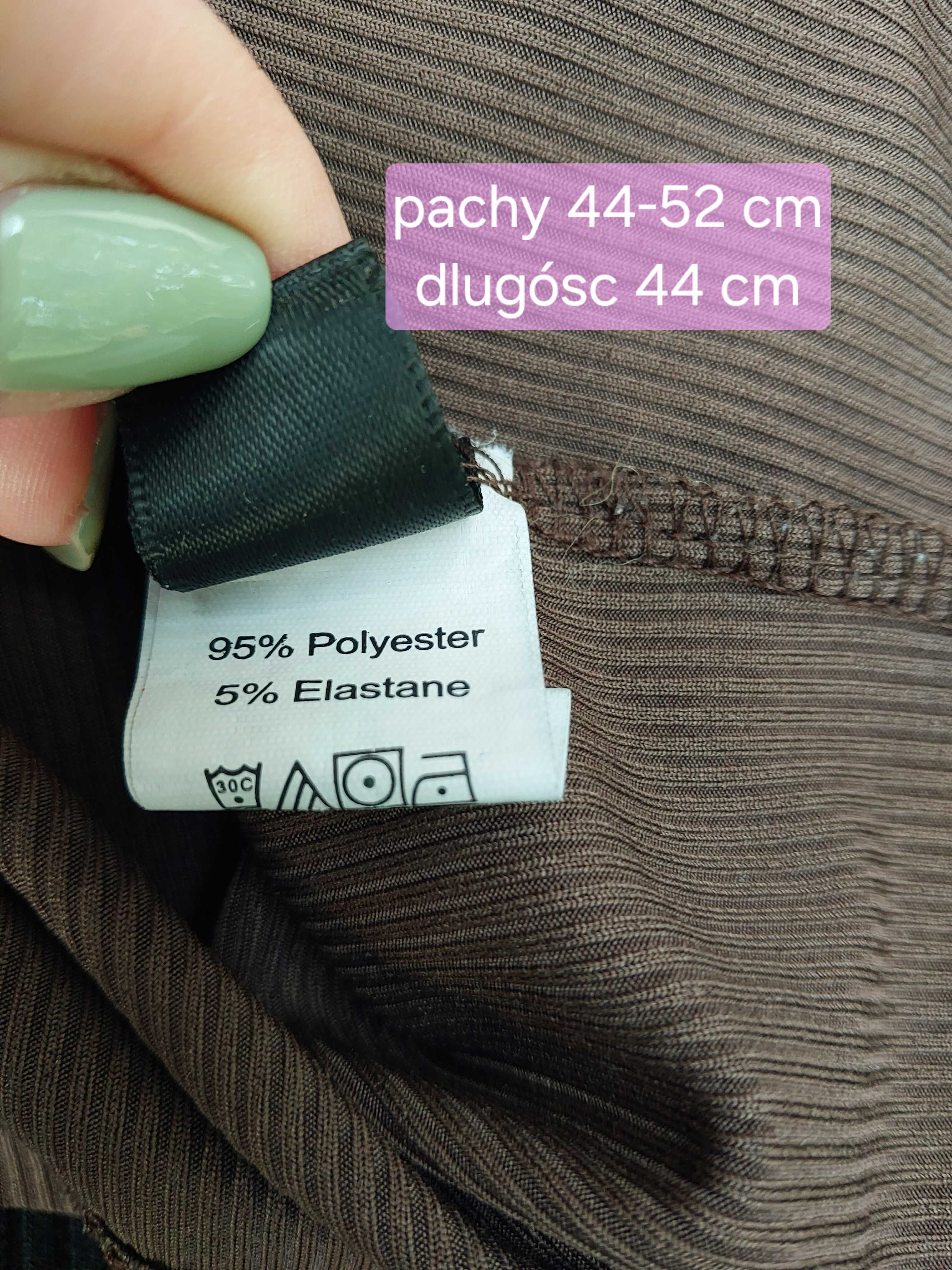 Crop top z kolnierzykiem prążek