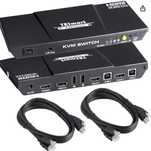 KVM HDMI Switch 4K com cabos